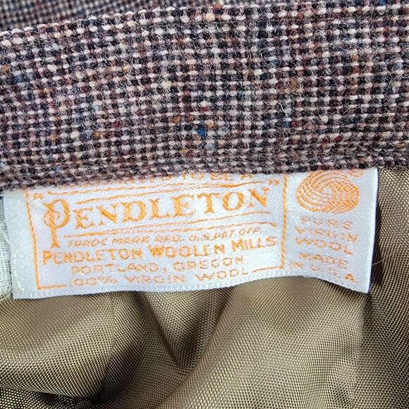 Pendleton Vintage‎ Pure Virgin Wool Size 6? Pencil Skirt Brown Pockets Zip Back - Picture 10 of 10